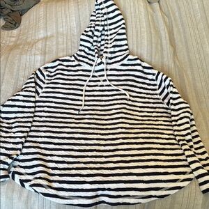 Eddie Bauer Striped Navy and White Hoodie